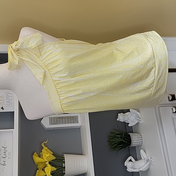 INC One Shoulder Yellow and White Top - Picture 4 of 9